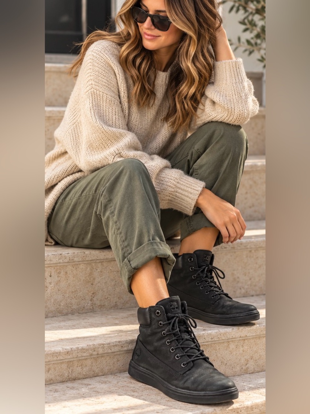 Timberland Black Leather High-Top Sneakers / Boots — Women’s 8
